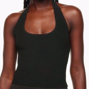 Aritzia Babaton - Sculpt Knit Backless Halter Top - Black (tags attached)